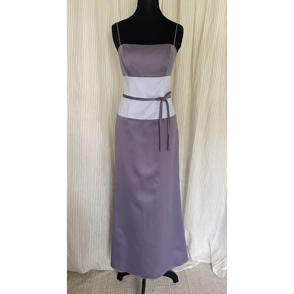 Vintage Prom Dress David's Bridal Purple Bridesmaid Formal Ball Gown Size 8 - Picture 1 of 8